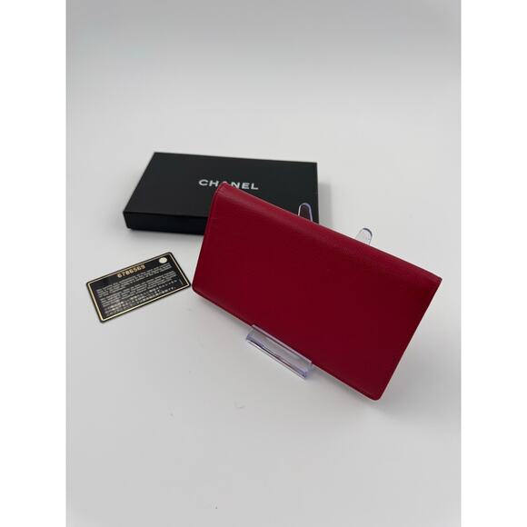 Chanel Classic Long Wallet Red Caviar Leather with Gold CC Logo - Picture 7 of 8